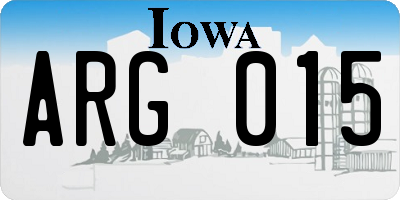 IA license plate ARG015