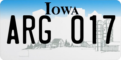 IA license plate ARG017