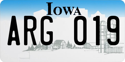 IA license plate ARG019