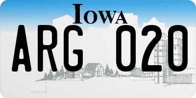 IA license plate ARG020