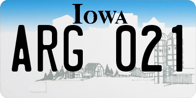 IA license plate ARG021
