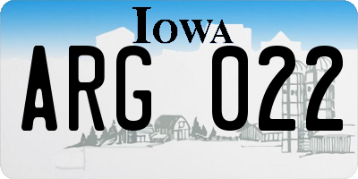 IA license plate ARG022