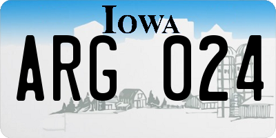 IA license plate ARG024