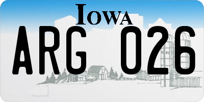 IA license plate ARG026