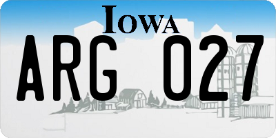IA license plate ARG027