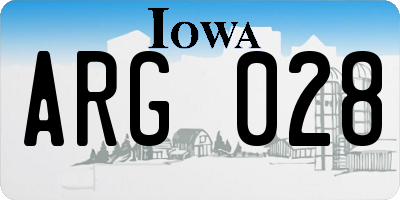IA license plate ARG028