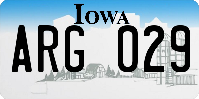 IA license plate ARG029