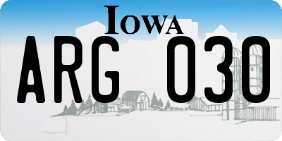 IA license plate ARG030