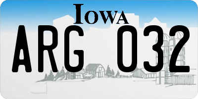 IA license plate ARG032