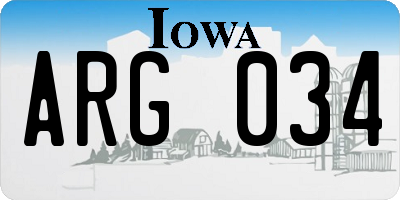 IA license plate ARG034