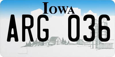 IA license plate ARG036
