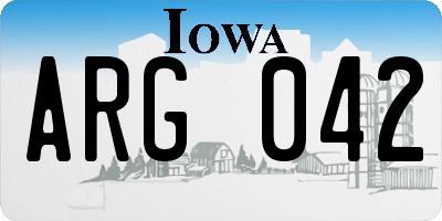 IA license plate ARG042