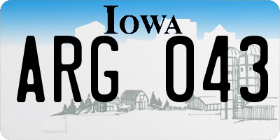 IA license plate ARG043