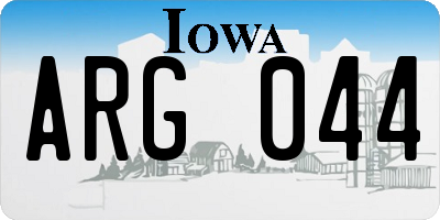 IA license plate ARG044
