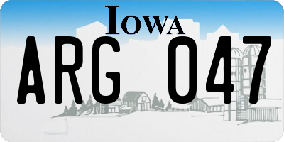 IA license plate ARG047