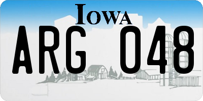 IA license plate ARG048