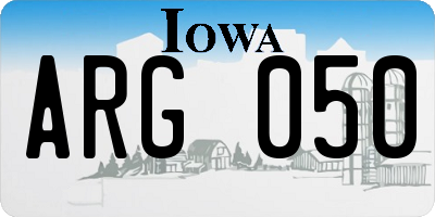 IA license plate ARG050