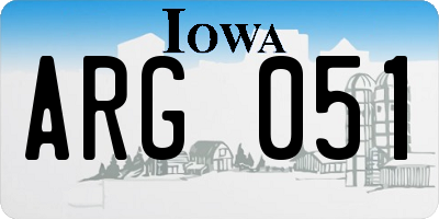 IA license plate ARG051