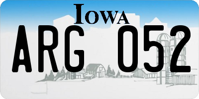 IA license plate ARG052