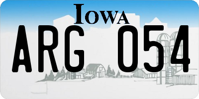 IA license plate ARG054