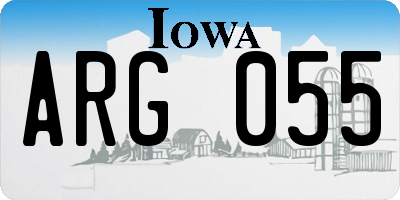 IA license plate ARG055