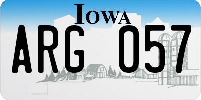 IA license plate ARG057