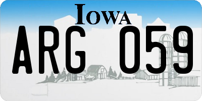 IA license plate ARG059