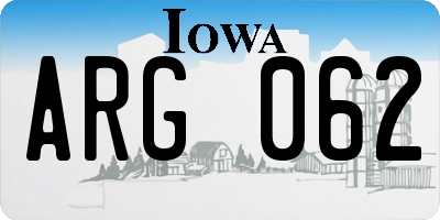 IA license plate ARG062