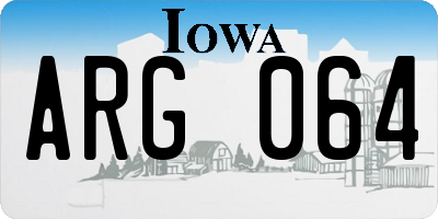 IA license plate ARG064