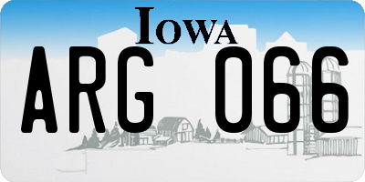 IA license plate ARG066