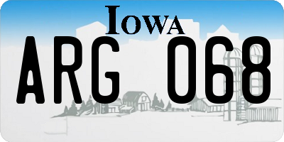 IA license plate ARG068
