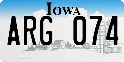 IA license plate ARG074