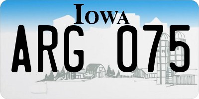 IA license plate ARG075