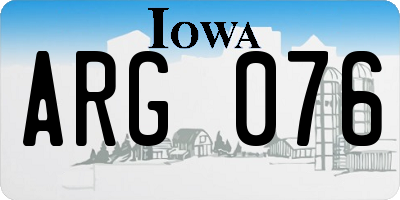 IA license plate ARG076