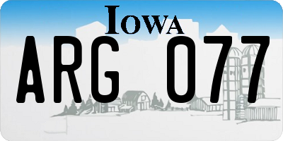 IA license plate ARG077