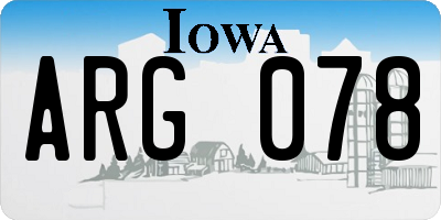 IA license plate ARG078