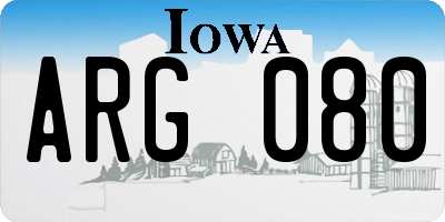 IA license plate ARG080