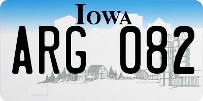 IA license plate ARG082