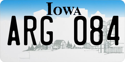 IA license plate ARG084