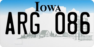 IA license plate ARG086