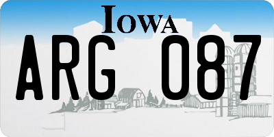 IA license plate ARG087