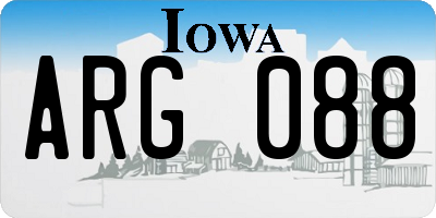 IA license plate ARG088