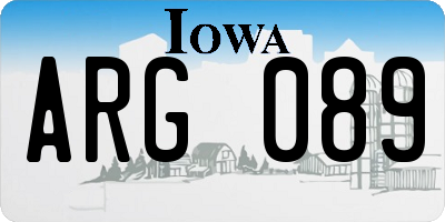 IA license plate ARG089