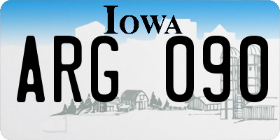 IA license plate ARG090