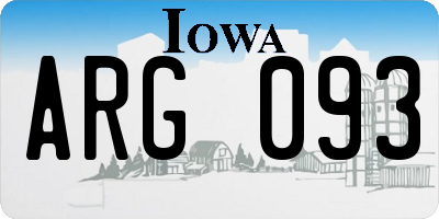 IA license plate ARG093