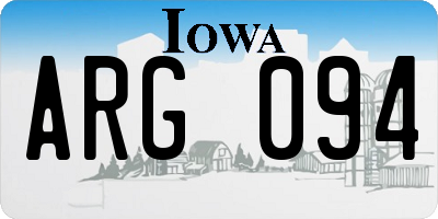 IA license plate ARG094