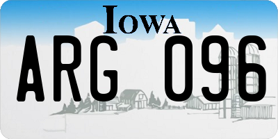 IA license plate ARG096