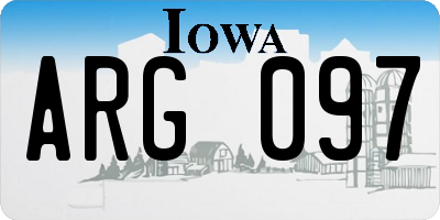 IA license plate ARG097