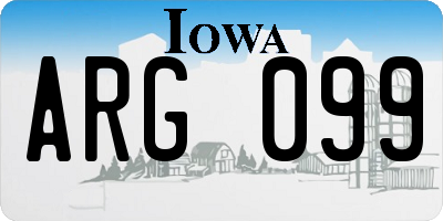 IA license plate ARG099