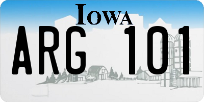 IA license plate ARG101